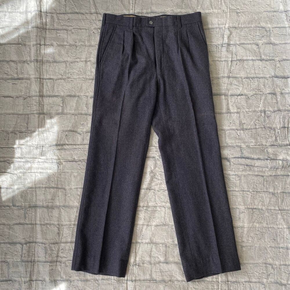 David Hunter vintage 80’s men 32 wool blend pull on dress pants marble grey
